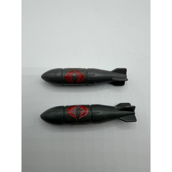 Hasbro Other - Vintage GI Joe Cobra Rattler Bomb Accessories Set of 2 Dark Grey 3.75" Toy ARAH